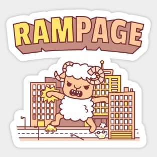 Funny Ram Going On Rampage in City Sticker